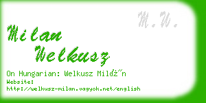 milan welkusz business card